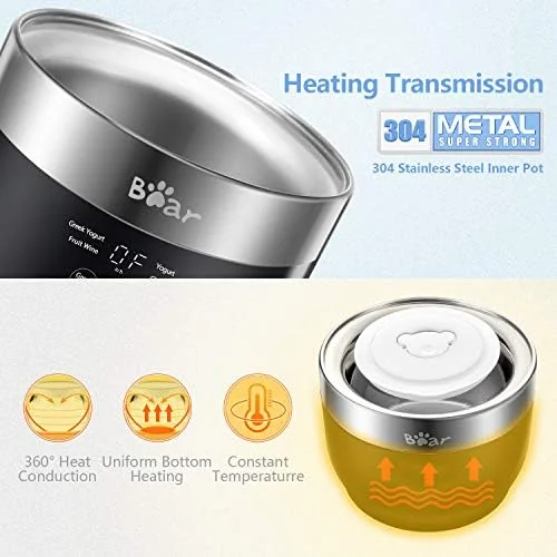 Bear 304 Stainless Pot & Glass Jars