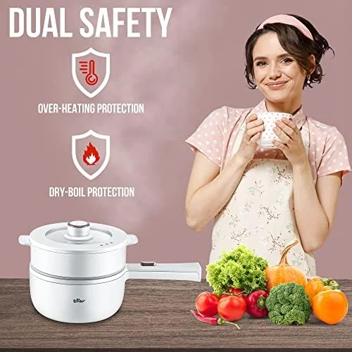 Bear 1.6L Electric Hot Pot with Steamer thumbnail 3