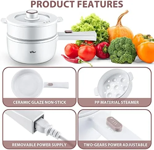 Bear 1.6L Electric Hot Pot with Steamer thumbnail 6
